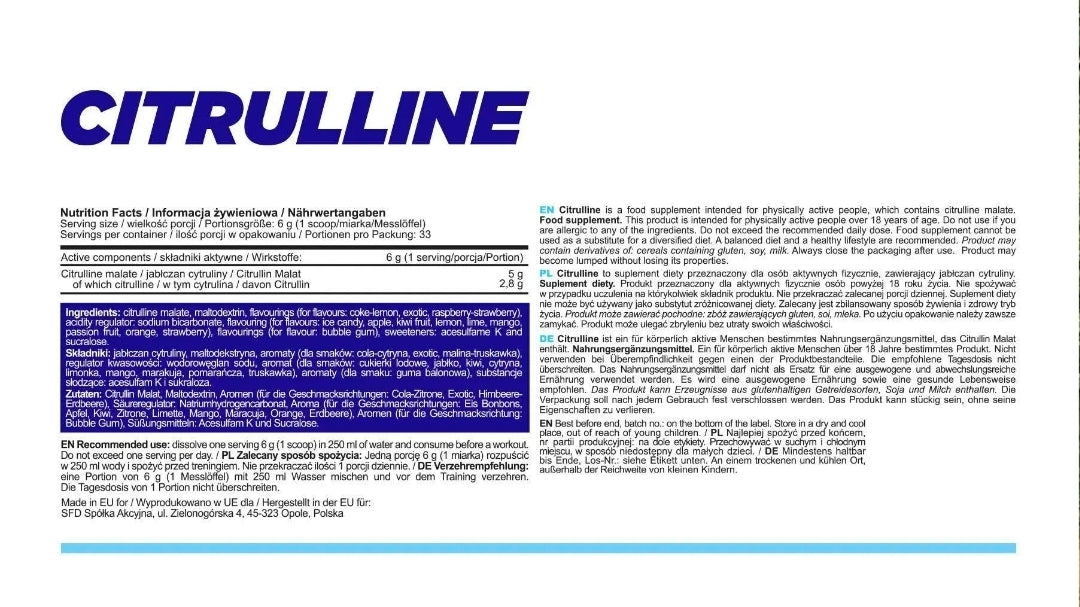 Citrulline 200mg Allnutrition