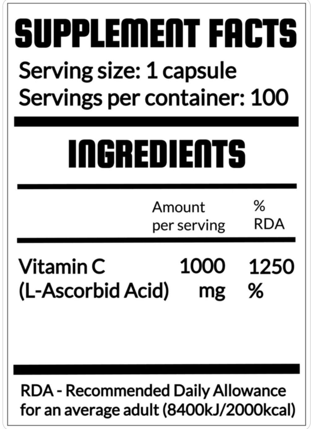 Qrp Vitamin C 1000mg, 100 Caps,
