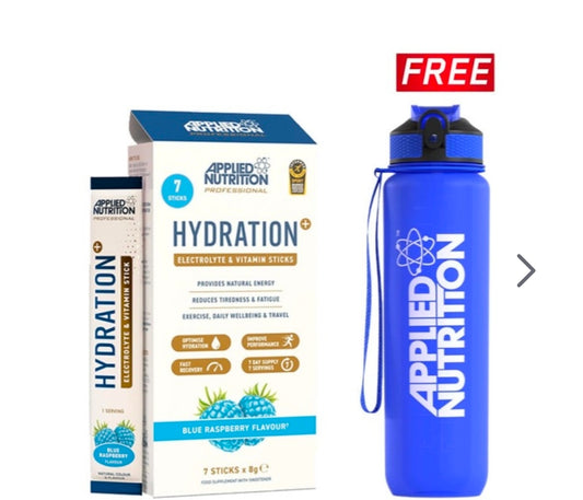 Applied Nutrition Electrolyte & Vitamin Sticks, 7 Sticks, 8g servings, (Free Water Bottle)